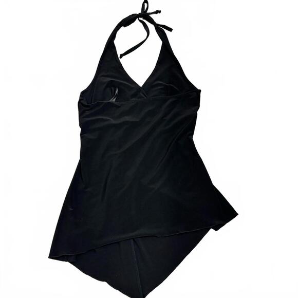 White House Black Market Black Halter Ruffle Marilyn Monroe Y2k Top Size- Medium - Picture 2 of 5